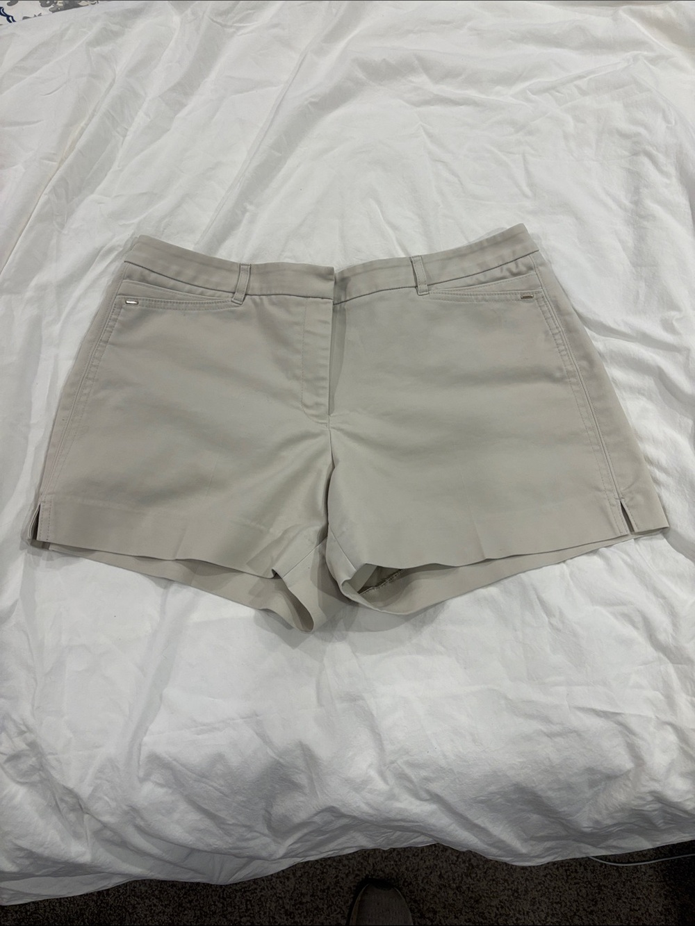 WHBM Women’s Classic Light Khaki Dress Shorts